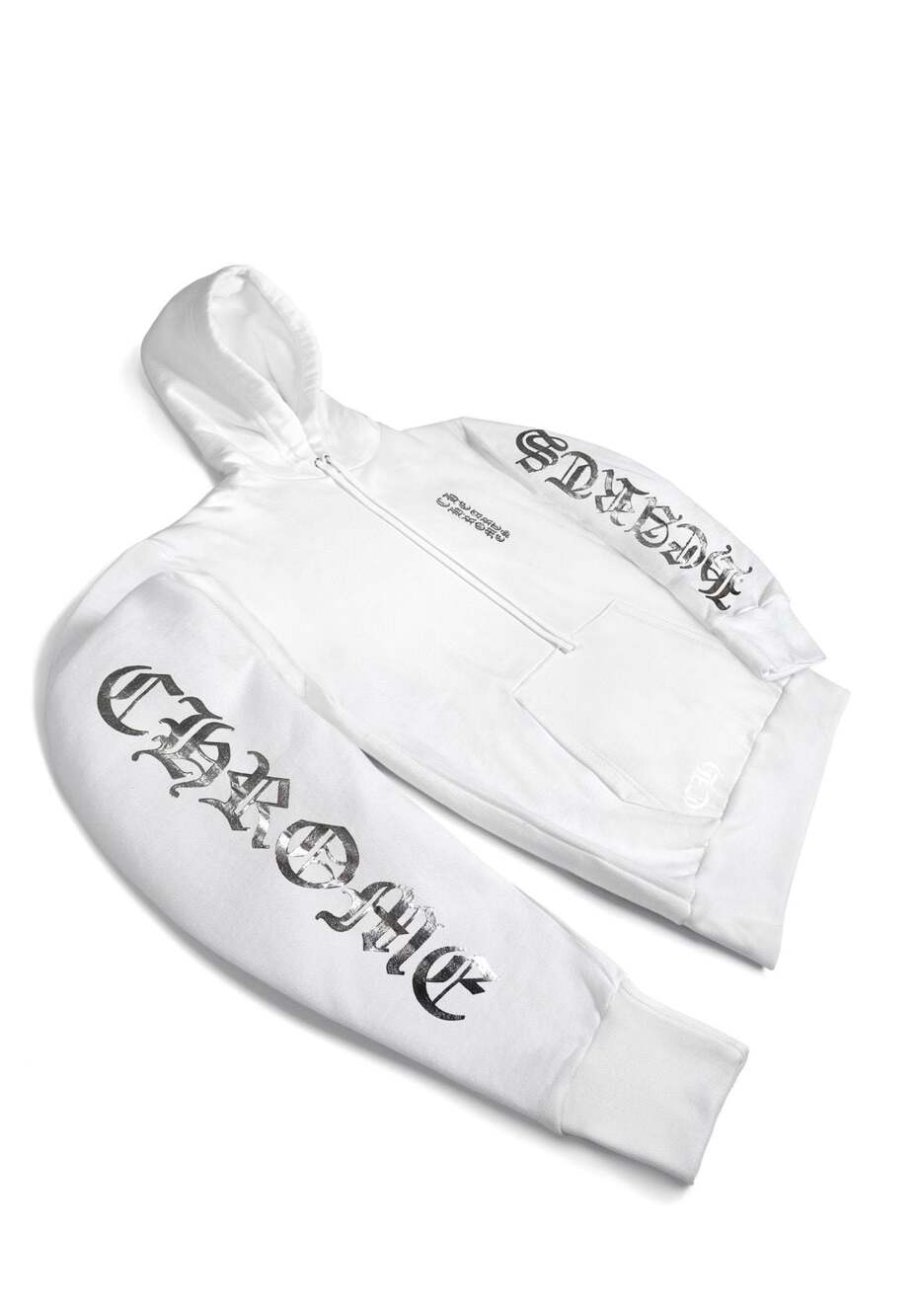 Chrome Hearts White Foil Logo Zip-Up Hoodie